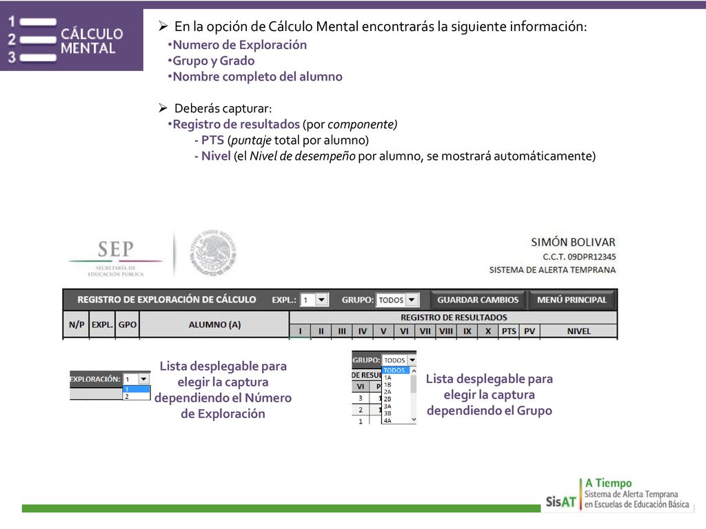Lista desplegable para elegir la captura dependiendo el Grupo