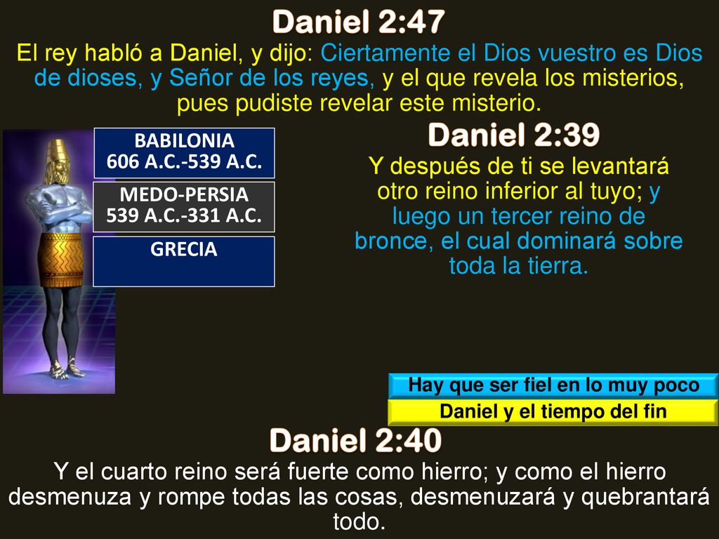 Hay que ser fiel en lo muy poco Daniel y el tiempo del fin