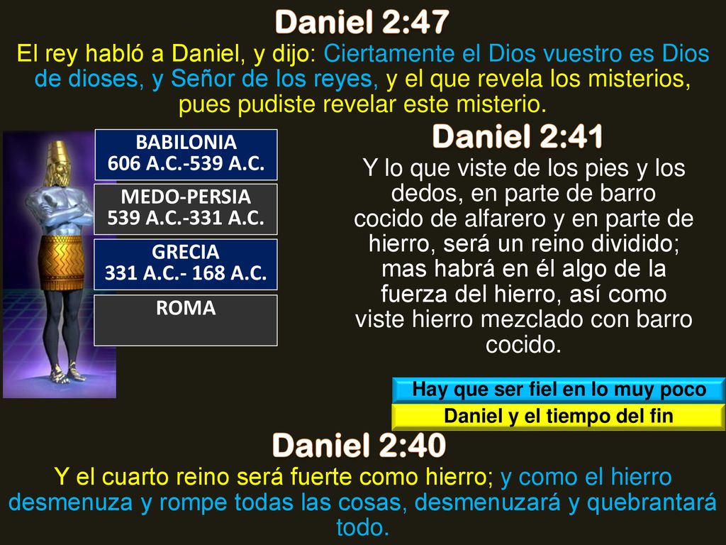 Hay que ser fiel en lo muy poco Daniel y el tiempo del fin