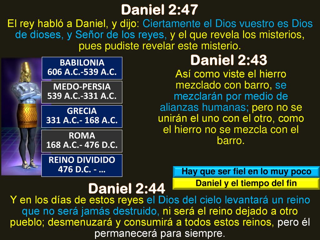 Hay que ser fiel en lo muy poco Daniel y el tiempo del fin