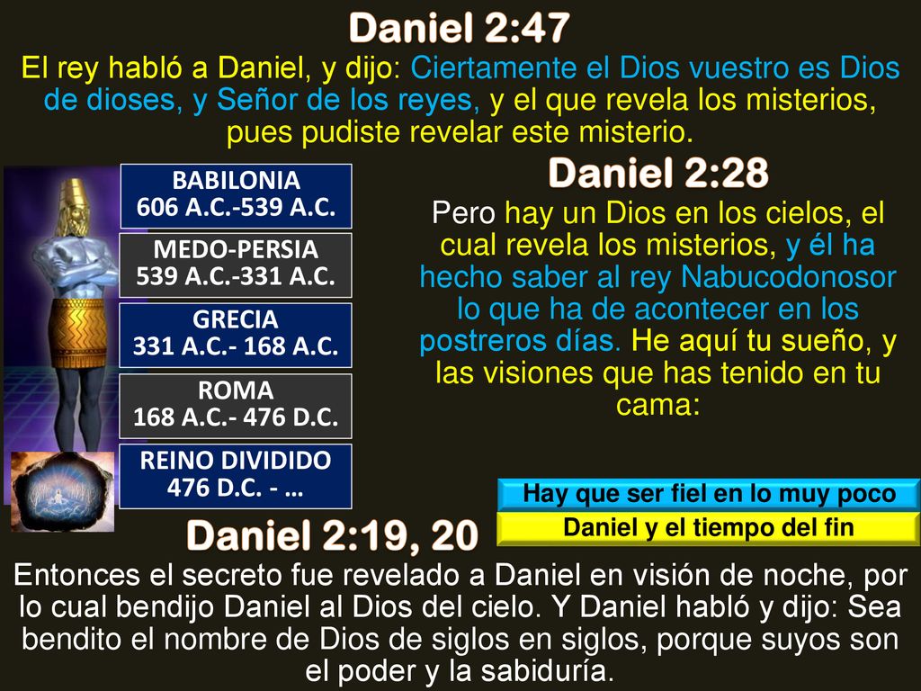 Hay que ser fiel en lo muy poco Daniel y el tiempo del fin