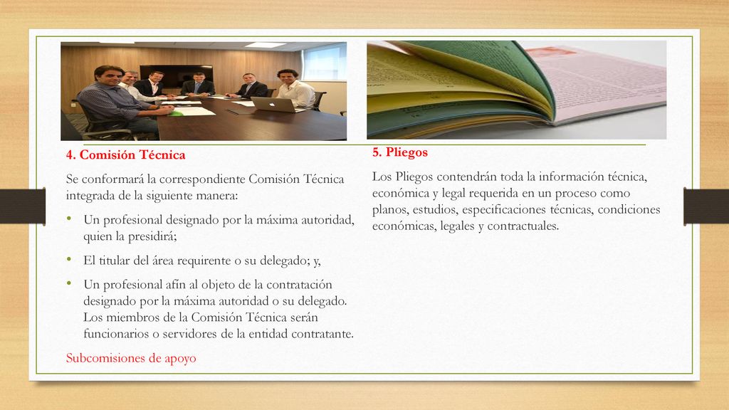 4. Comisión Técnica Se conformará la correspondiente Comisión Técnica integrada de la siguiente manera: