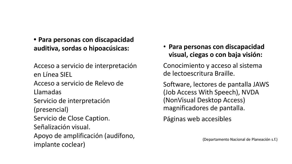 • Para personas con discapacidad auditiva, sordas o hipoacúsicas: