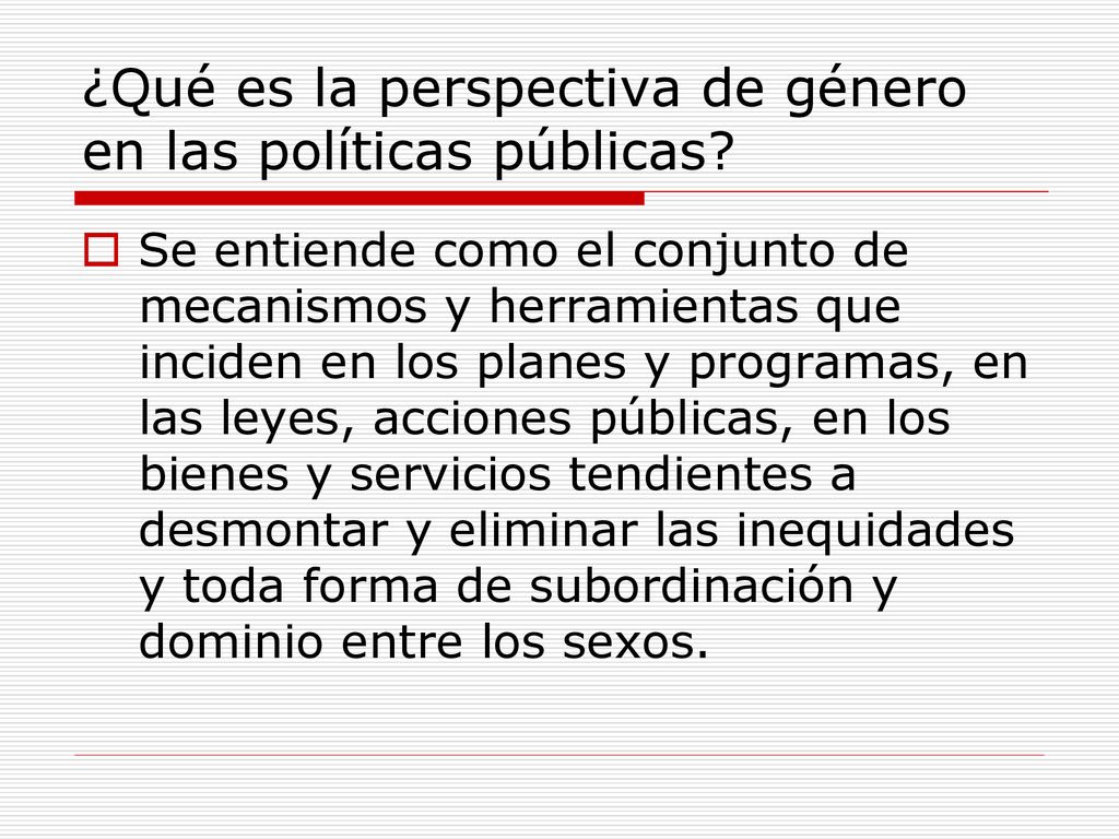 ¿Qué es la perspectiva de género en las políticas públicas
