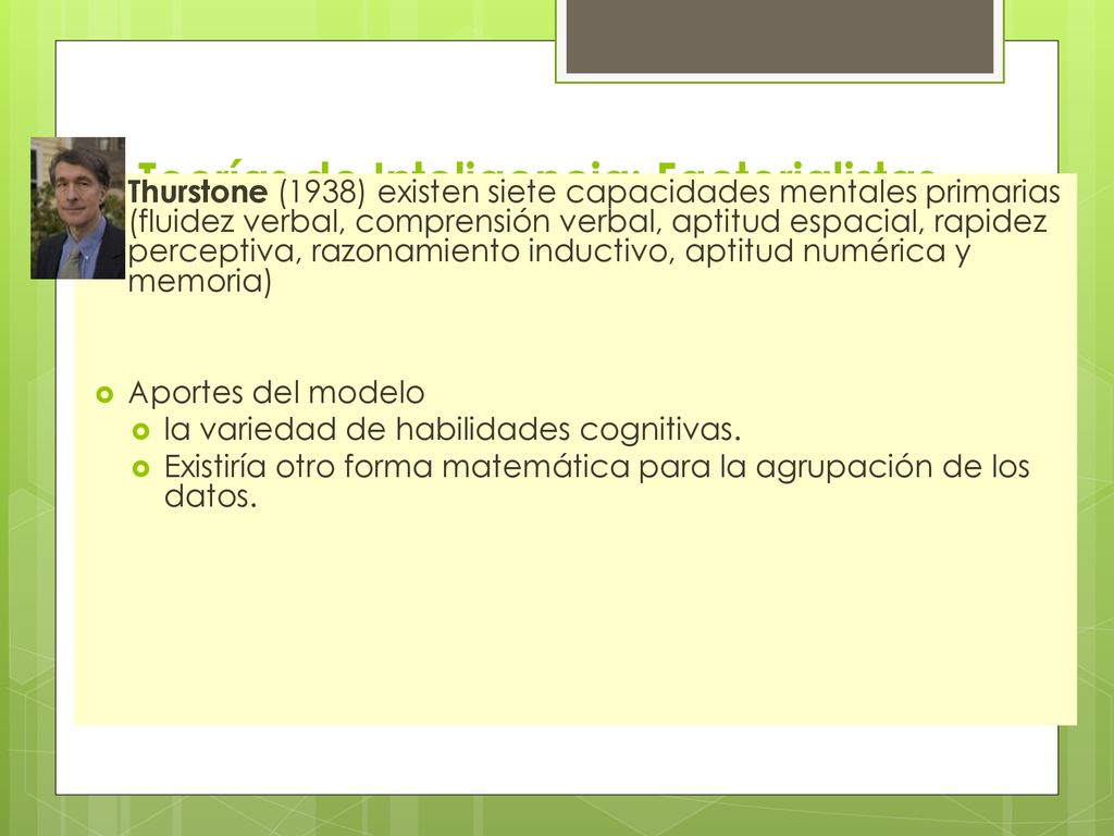 Teorías de Inteligencia: Factorialistas