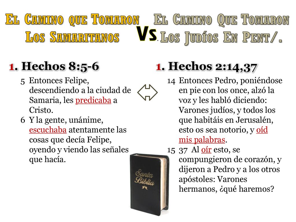 Vs. El Camino que Tomaron El Camino Que Tomaron Los Samaritanos