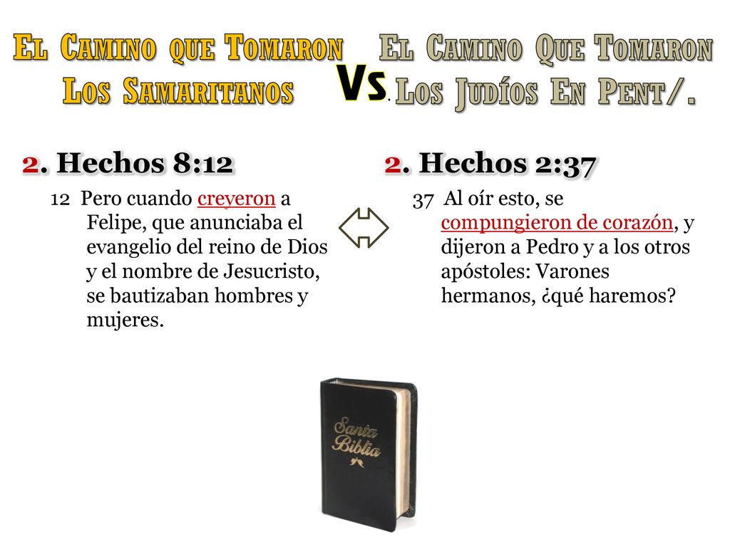Vs. El Camino que Tomaron El Camino Que Tomaron Los Samaritanos