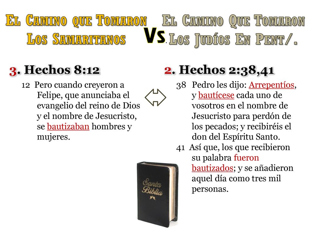 Vs. El Camino que Tomaron El Camino Que Tomaron Los Samaritanos