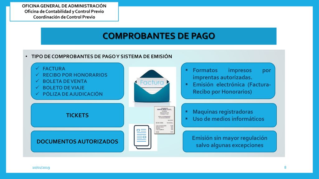 Comprobantes de pago Formatos impresos por imprentas autorizadas.