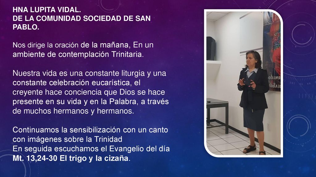 HNA LUPITA VIDAL. de la COMUNIDAD sociedad de San Pablo