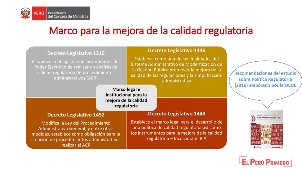 Marco para la mejora de la calidad regulatoria