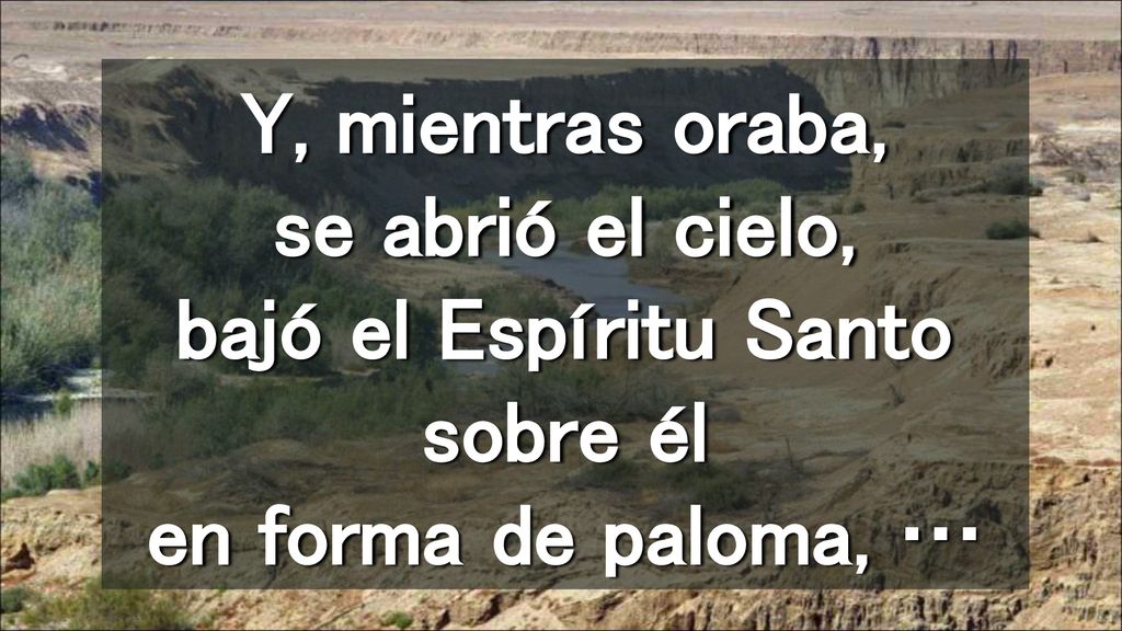 Y, mientras oraba, se abrió el cielo, bajó el Espíritu Santo sobre él en forma de paloma, …