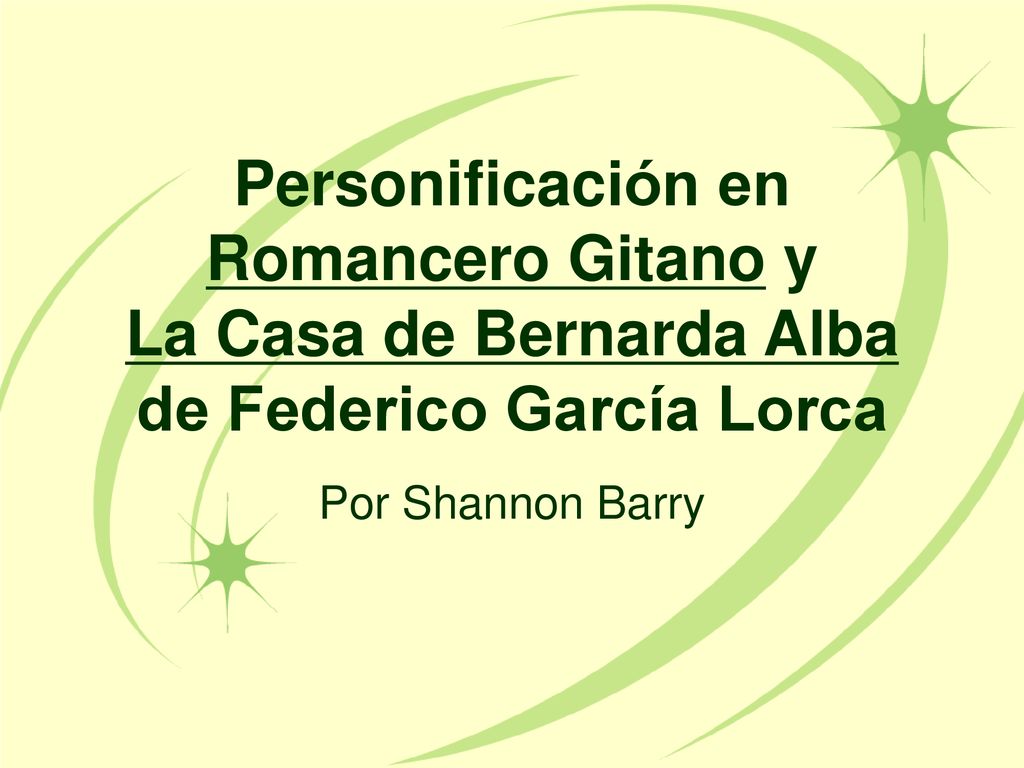 Personificación en Romancero Gitano y La Casa de Bernarda Alba de Federico García Lorca