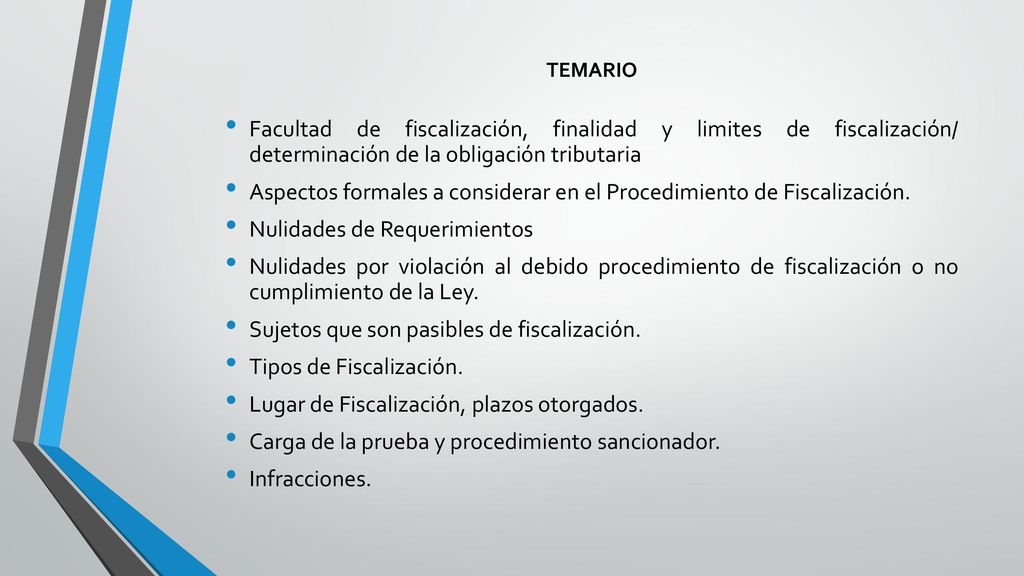 Aspectos formales a considerar en el Procedimiento de Fiscalización.