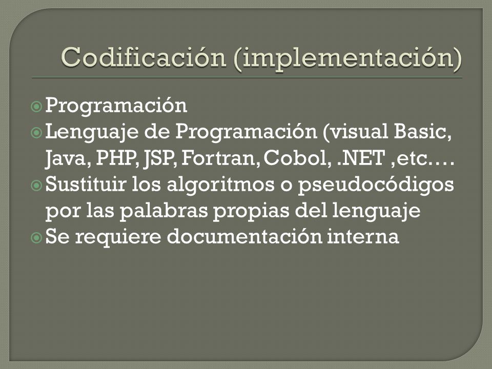 Codificación (implementación)