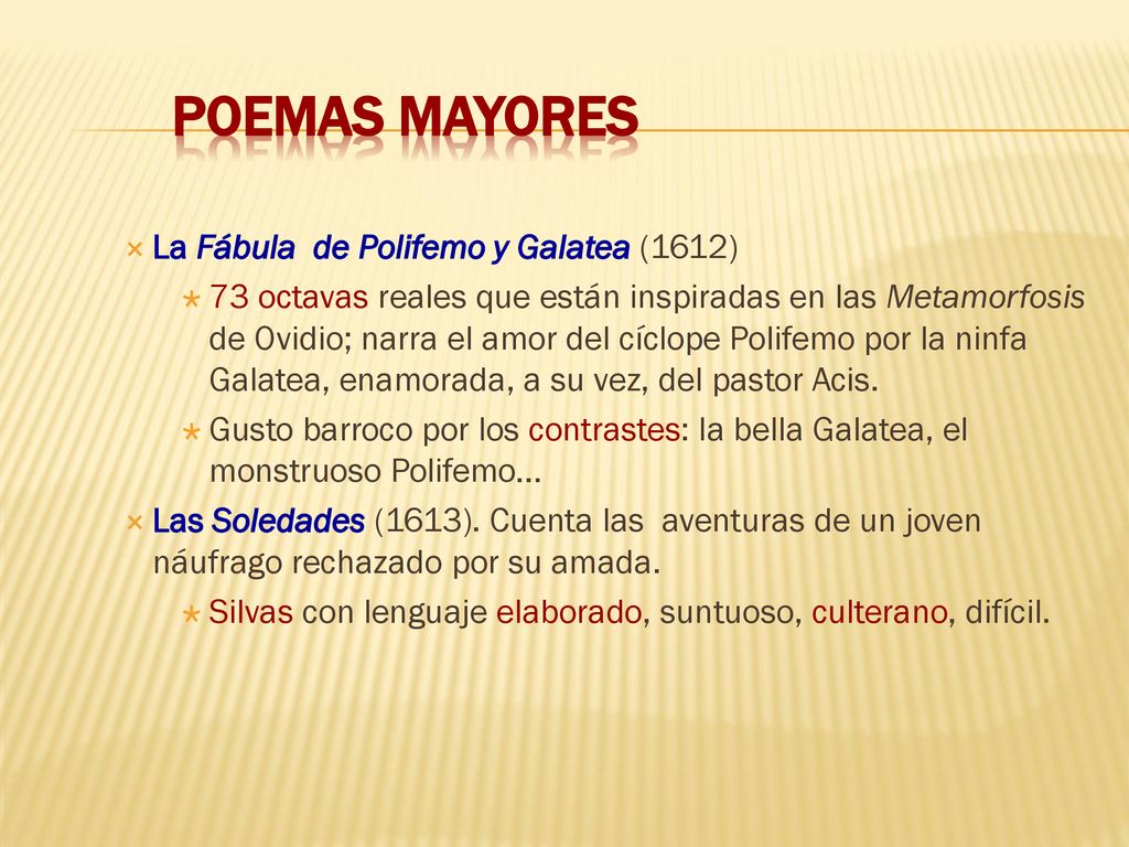 Poemas mayores La Fábula de Polifemo y Galatea (1612)