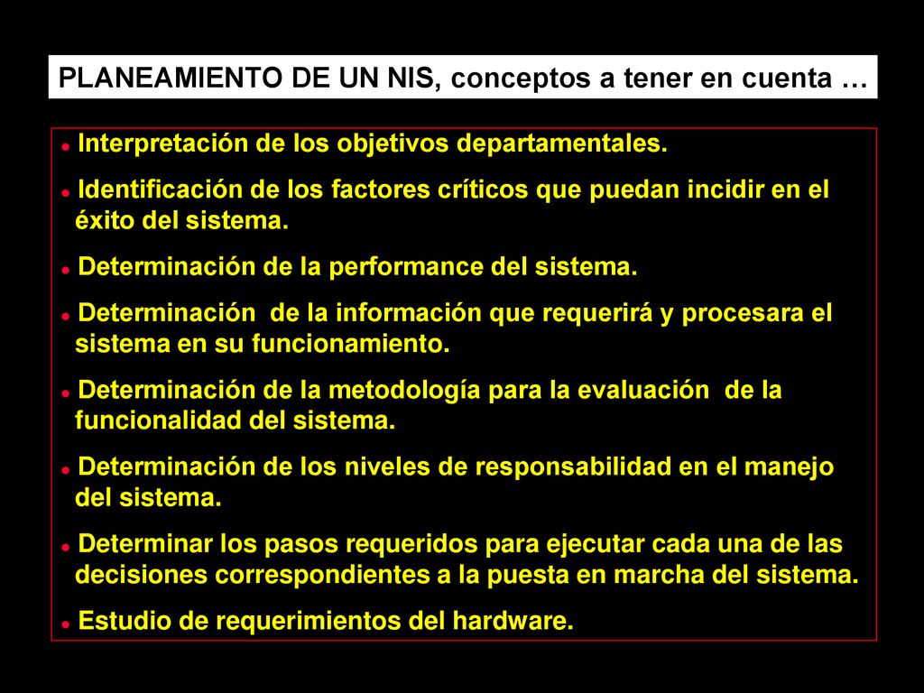 PLANEAMIENTO DE UN NIS, conceptos a tener en cuenta …