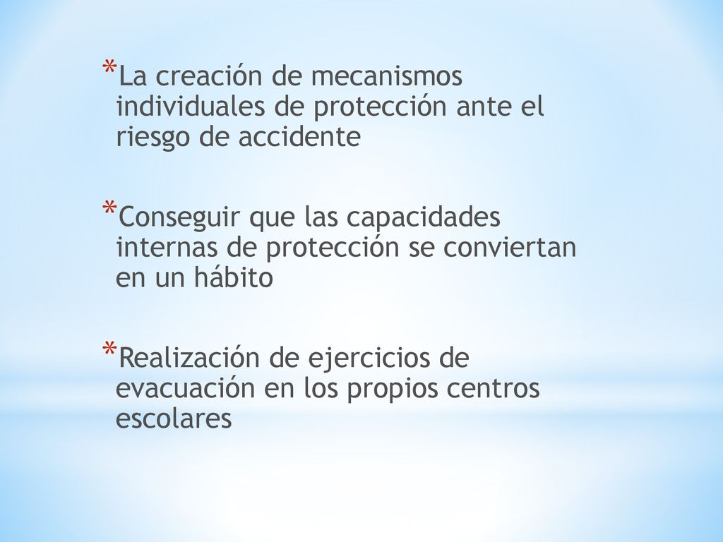 La creación de mecanismos individuales de protección ante el riesgo de accidente