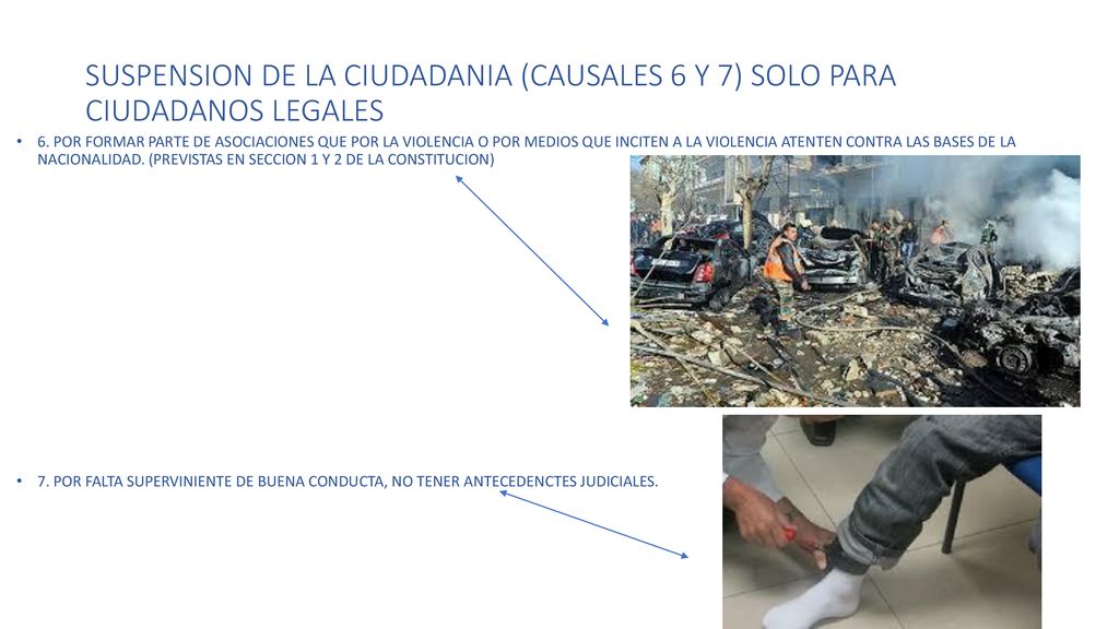 SUSPENSION DE LA CIUDADANIA (CAUSALES 6 Y 7) SOLO PARA CIUDADANOS LEGALES