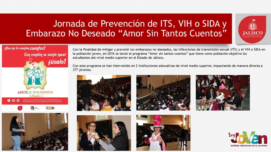 Jornada de Prevención de ITS, VIH o SIDA y Embarazo No Deseado Amor Sin Tantos Cuentos