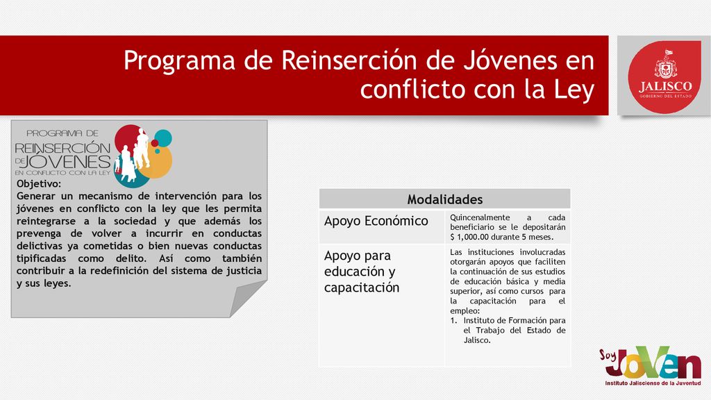 Programa de Reinserción de Jóvenes en conflicto con la Ley