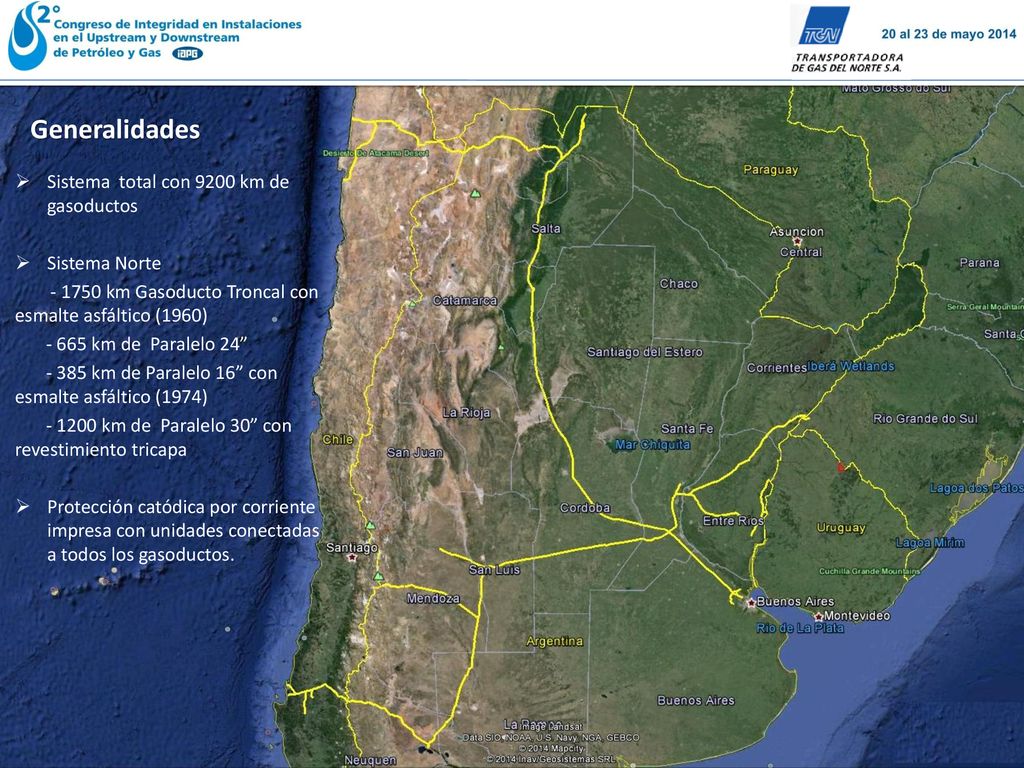 Generalidades Sistema total con 9200 km de gasoductos Sistema Norte