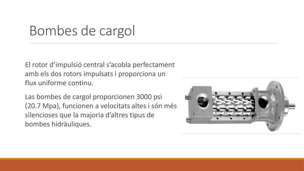 Bombes de cargol El rotor d’impulsió central s’acobla perfectament amb els dos rotors impulsats i proporciona un flux uniforme continu.
