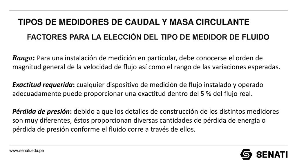 TIPOS DE MEDIDORES DE CAUDAL Y MASA CIRCULANTE