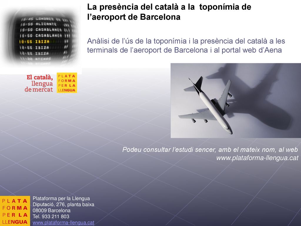 La presència del català a la toponímia de l’aeroport de Barcelona