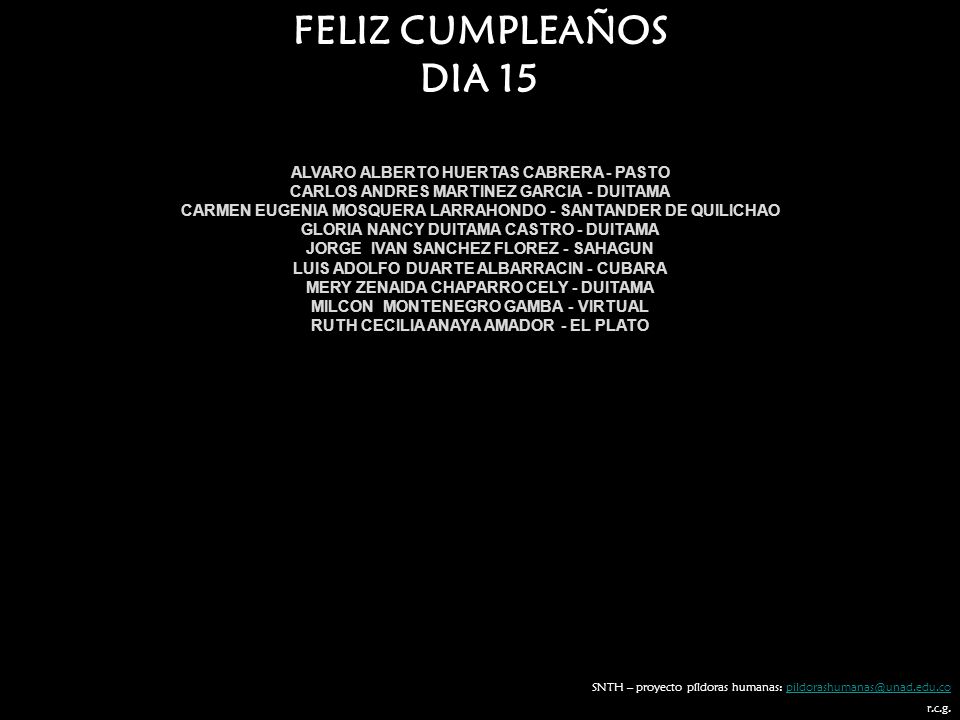 FELIZ CUMPLEAÑOS DIA 15 ALVARO ALBERTO HUERTAS CABRERA - PASTO