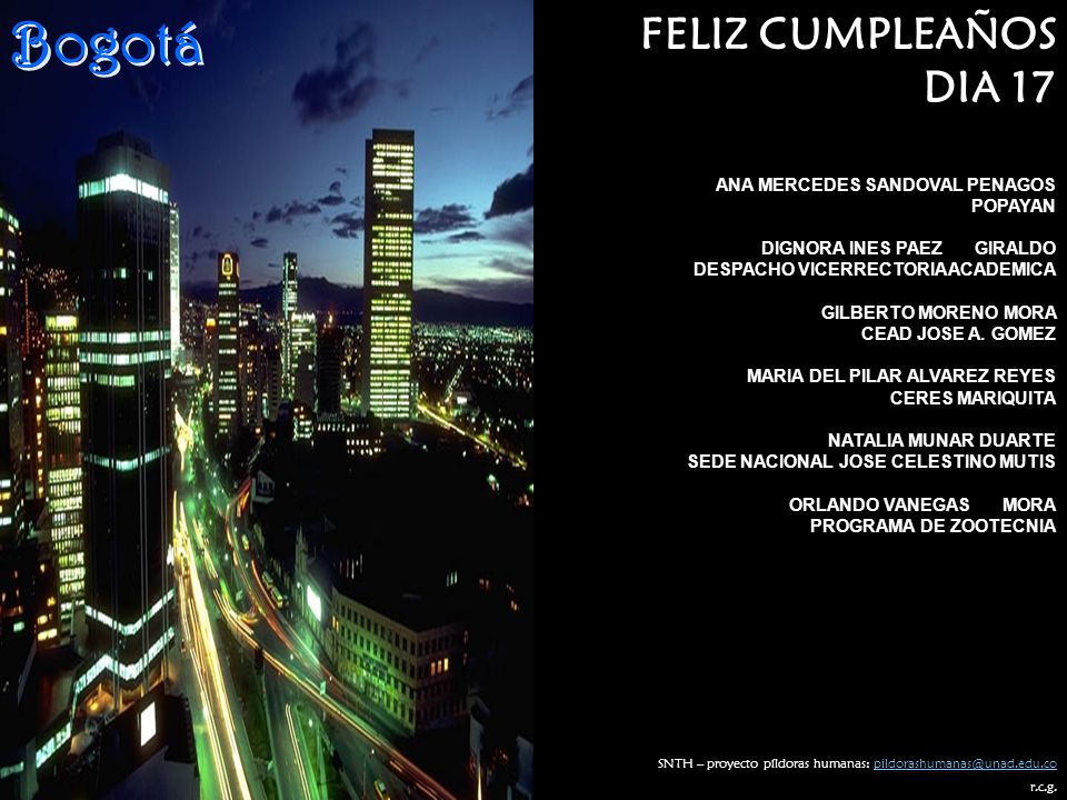 Bogotá FELIZ CUMPLEAÑOS DIA 17 ANA MERCEDES SANDOVAL PENAGOS POPAYAN