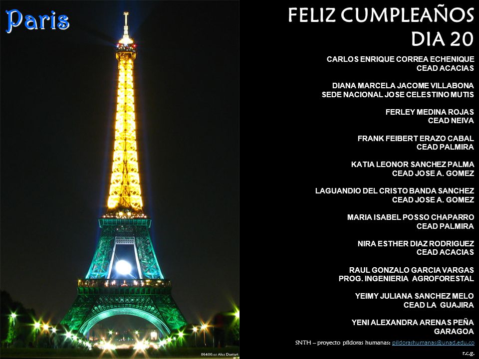 Paris FELIZ CUMPLEAÑOS DIA 20 CARLOS ENRIQUE CORREA ECHENIQUE