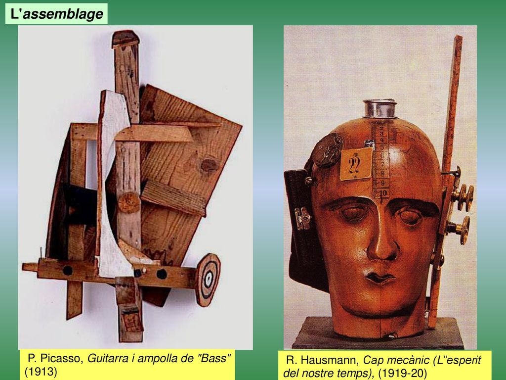 L assemblage P. Picasso, Guitarra i ampolla de Bass (1913)