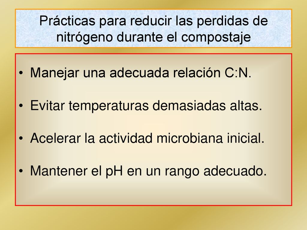 Prácticas para reducir las perdidas de nitrógeno durante el compostaje