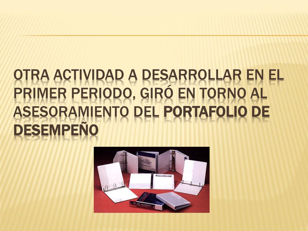 Otra actividad a desarrollar en el primer periodo, giró en torno al asesoramiento del portafolio de desempeño