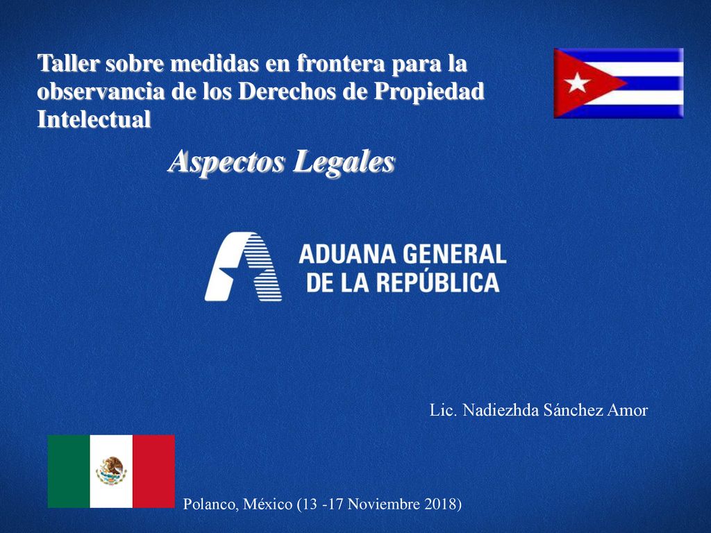 Taller sobre medidas en frontera para la observancia de los Derechos de Propiedad Intelectual