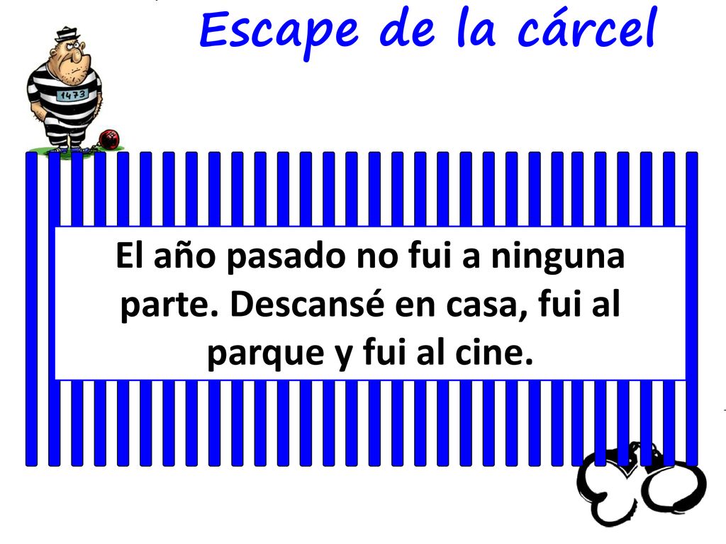 Escape de la cárcel El año pasado no fui a ninguna parte.