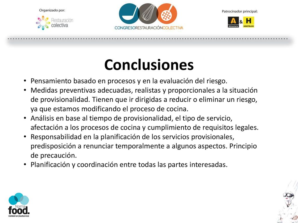 Conclusiones Pensamiento basado en procesos y en la evaluación del riesgo.