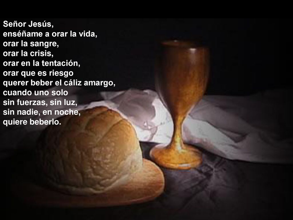 Señor Jesús, enséñame a orar la vida, orar la sangre, orar la crisis, orar en la tentación, orar que es riesgo.