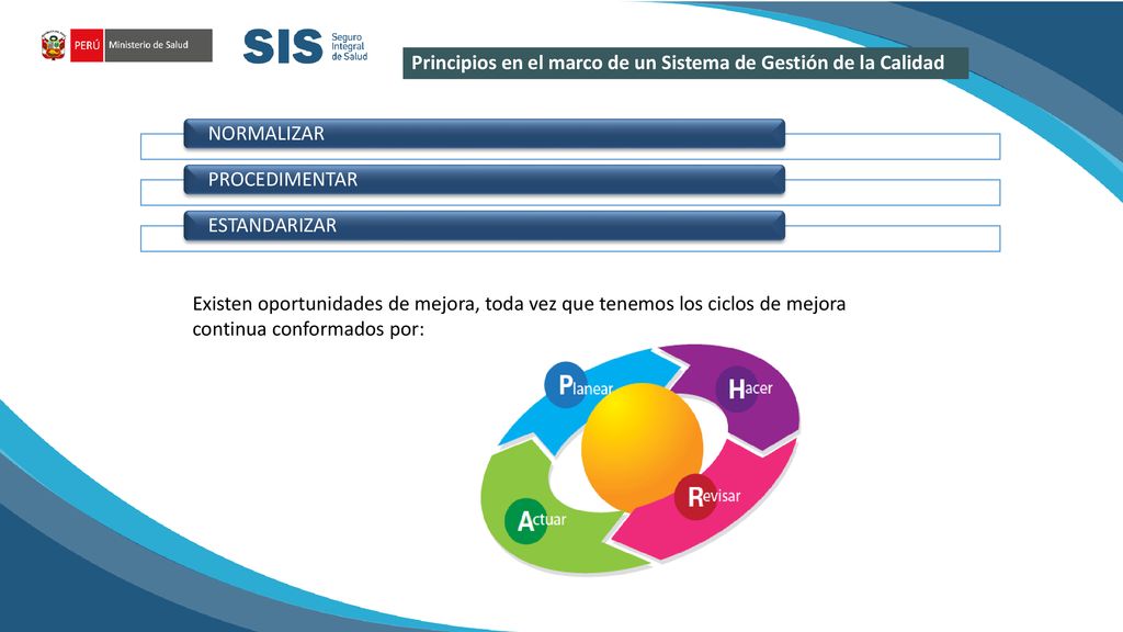 Principios en el marco de un Sistema de Gestión de la Calidad