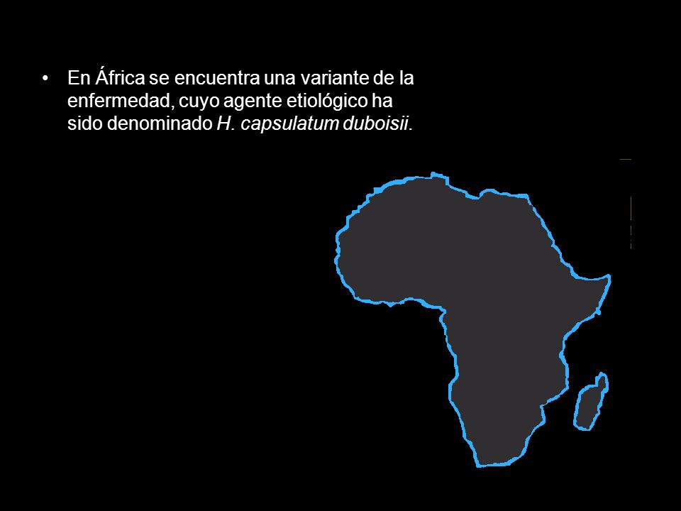 En África se encuentra una variante de la enfermedad, cuyo agente etiológico ha sido denominado H.