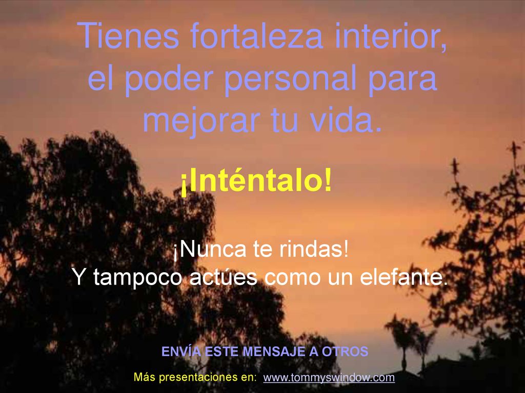 Tienes fortaleza interior, el poder personal para mejorar tu vida.