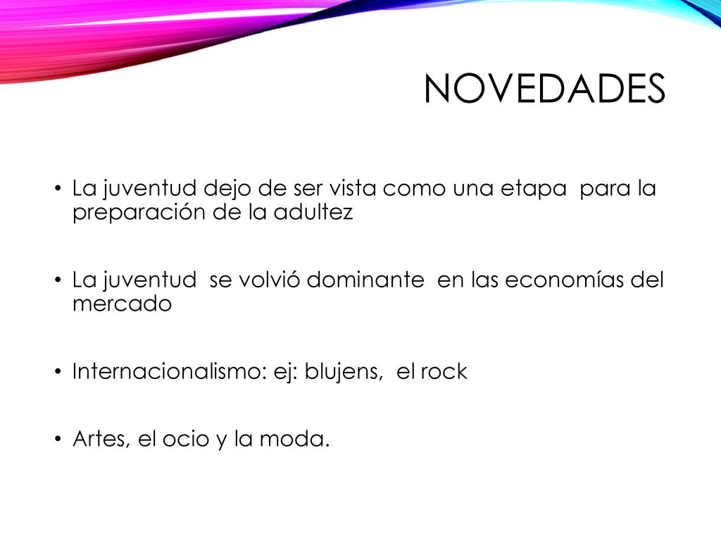 Novedades La juventud dejo de ser vista como una etapa para la preparación de la adultez.