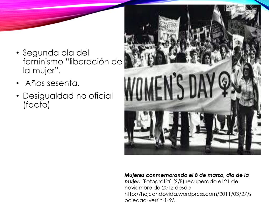 Feminismo Segunda ola del feminismo liberación de la mujer .