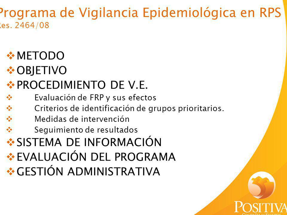 Programa de Vigilancia Epidemiológica en RPS