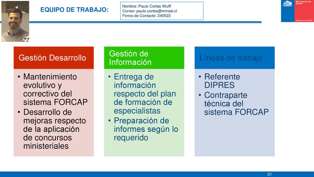 Mantenimiento evolutivo y correctivo del sistema FORCAP