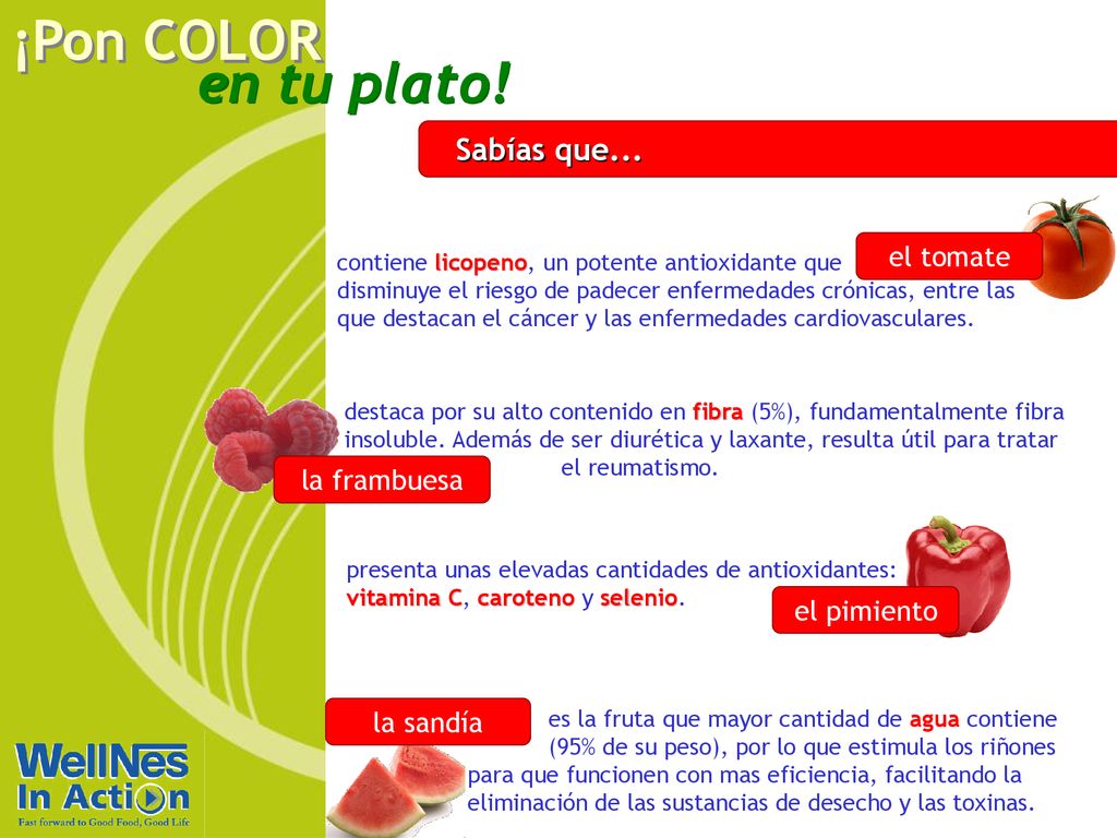 Sabías que... el tomate la frambuesa el pimiento la sandía