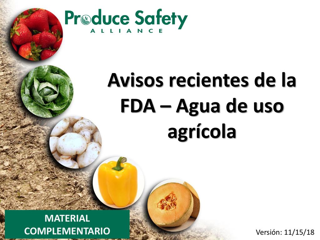 Avisos recientes de la FDA – Agua de uso agrícola