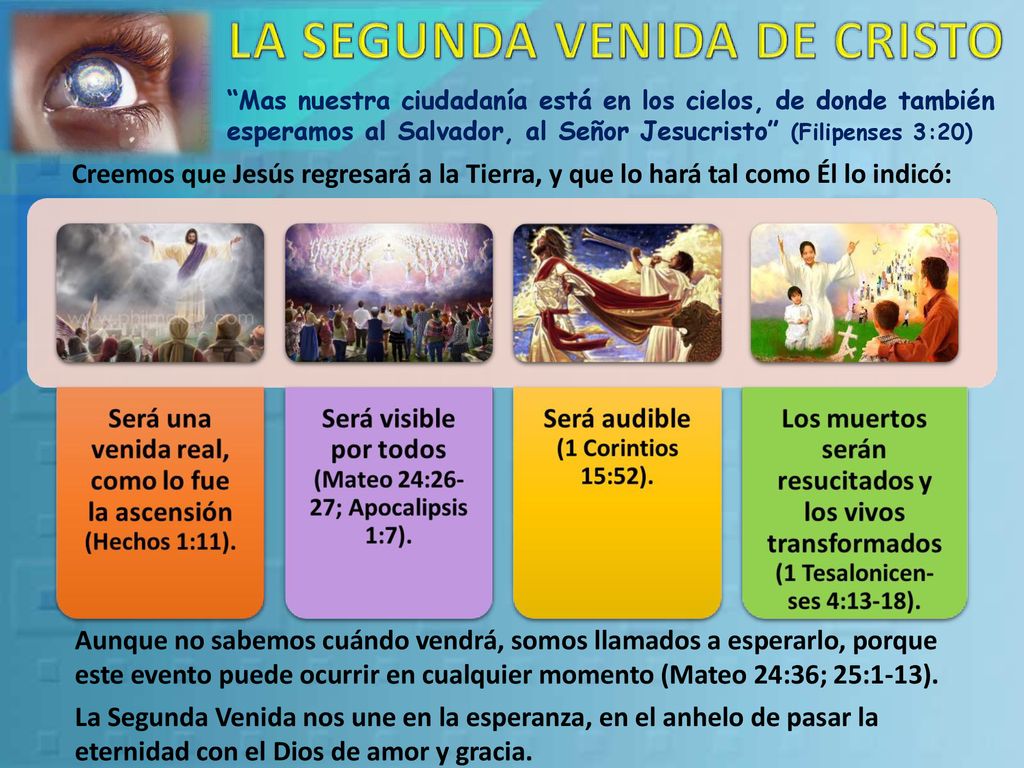 Mas nuestra ciudadanía está en los cielos, de donde también esperamos al Salvador, al Señor Jesucristo (Filipenses 3:20)