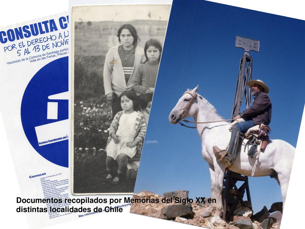 Documentos recopilados por Memorias del Siglo XX en distintas localidades de Chile